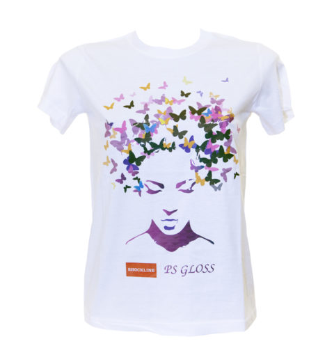 T-shirt bianca personalizzata con Flex Gloss P&C (PSGLOSST80)