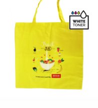 Yellow shopper bag personalized with FC SHOPPER