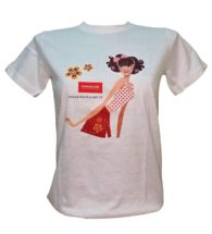 T-shirt bianca persinalizzata con transfer per plotter solvent eco-solvent PSCLEAR