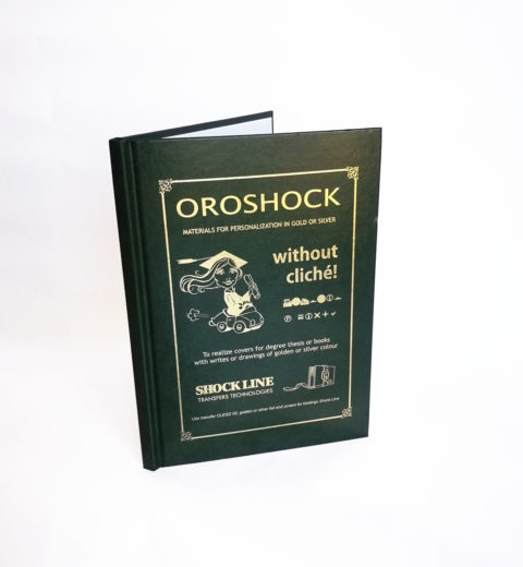 Copertina tesi personalizzata con sistema Oroshock (FC CREAMSD2 + lamina oro)